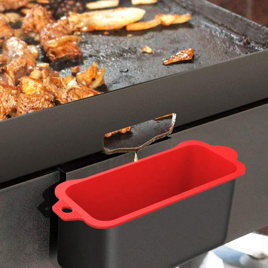 1 Stück Silikonfettauffangbehälter, wiederverwendbares Grillzubehör, Fettauffangbehälter für Schwarze Stein Grills