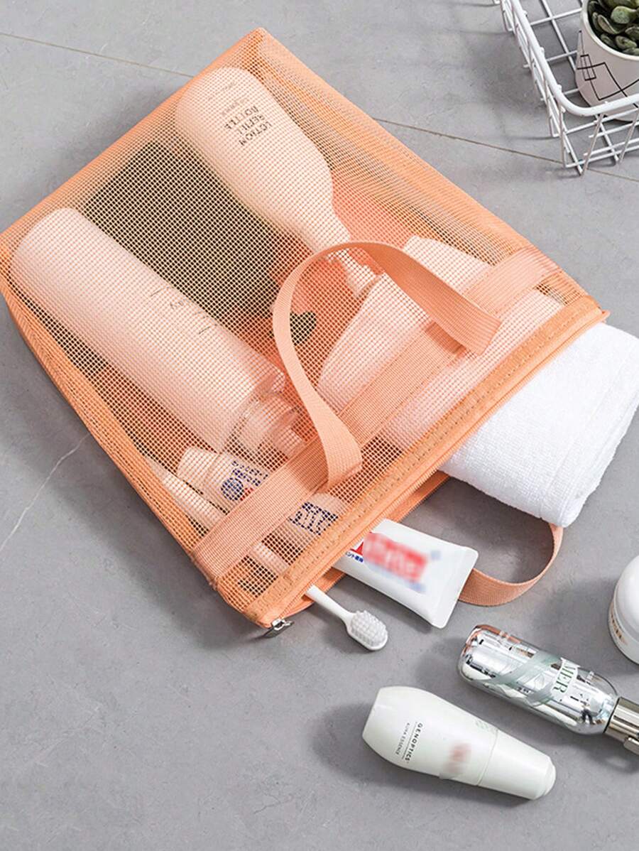 Portable Storage Bag, Travel Toiletry Bag, Large Capacity Shopping Bag, Outdoor Mesh Beach Storage Bag