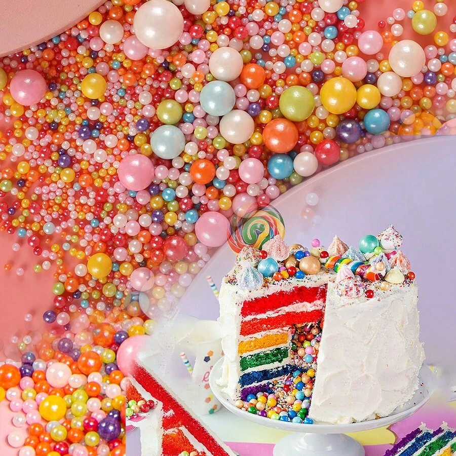 130g/4.58 Oz Colorful Cake Decoration Sprinkles- Baking Decoration Cake Decoration, Cake Birthday Wedding Party Decoration Tool Cookie Decoration - Creative Baking Shiny Particles DIY Cookies Cupcake Dessert Decoration Materials, Multiple Colors To Choose From, Birthday Party/Wedding Dessert Table