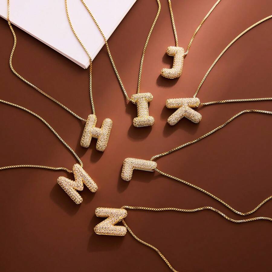 Single Letter Golden Elegant Pendant, Women Jewelry, Necklace, Bracelet DIY, Accessories For Women, Mother's Day, Teacher's Gift, Daily & Festival Wear