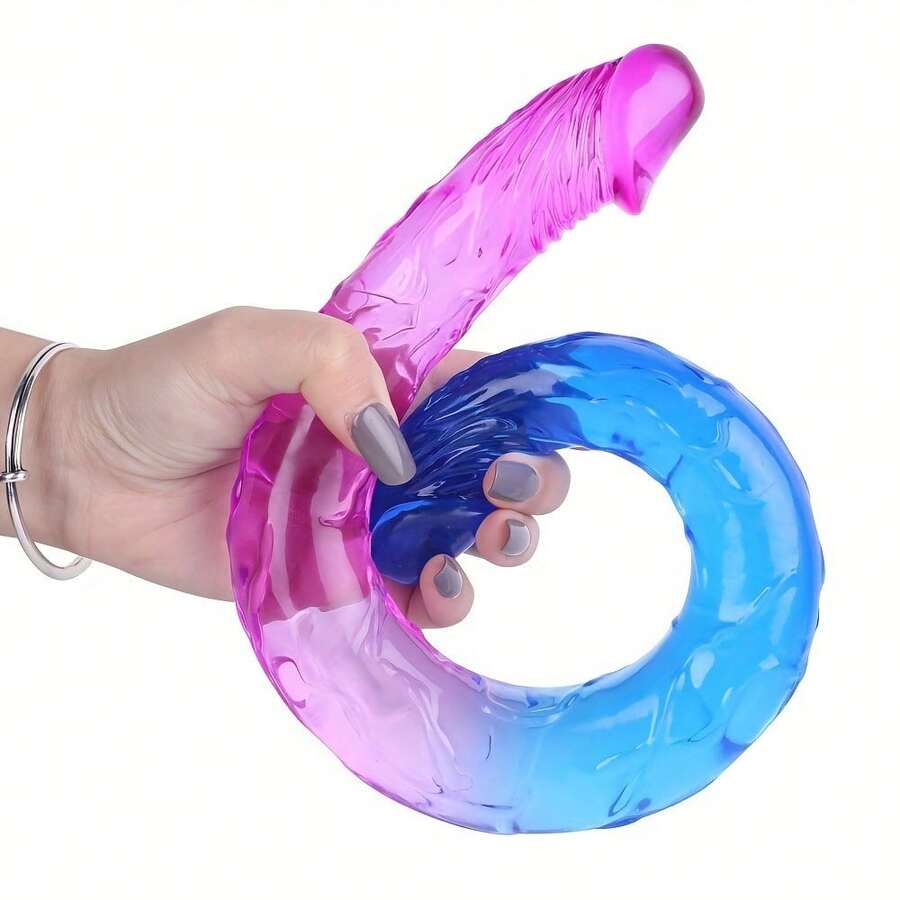 Double Anal Penetration Sex Toy Double Big Dildo Adult Goods Realistic Flexible Jelly Penis Cock Butt Plug G-Spot Stimulation,Sex Toys.Sexy Toys
