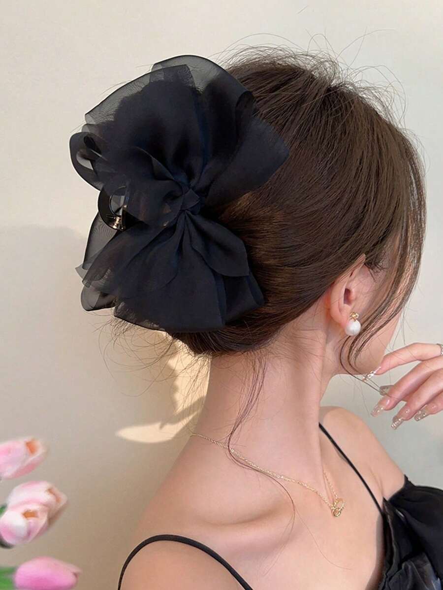 topshiny 1 Stück zarter Mesh Haarklammer, schicke Oversized Haarklammer als Haaraccessoire für den täglichen Gebrauch, Haarklammern, Haarklemmen, Haarspangen, Haarverschlüsse