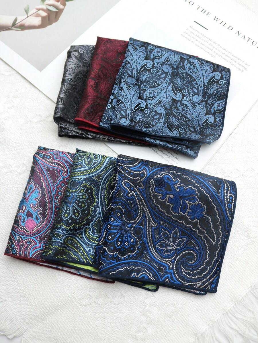 1pc Paisley Pattern Casual Polyester Handkerchief/Pocket Square For Men