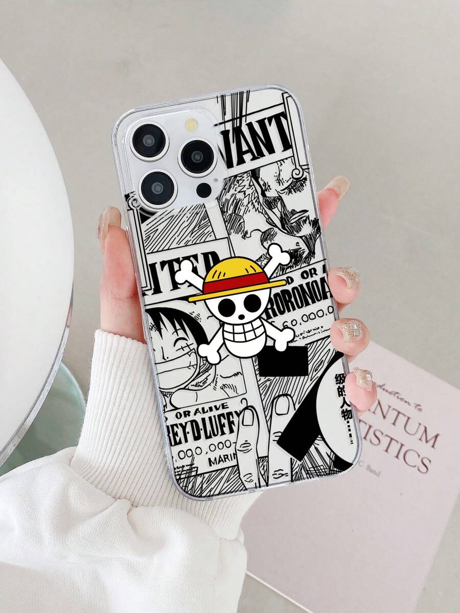 ONE PIECE Cover trasparente per telefono con logo Skull e motivo Straw Hat di One Piece, compatibile con e Galaxy