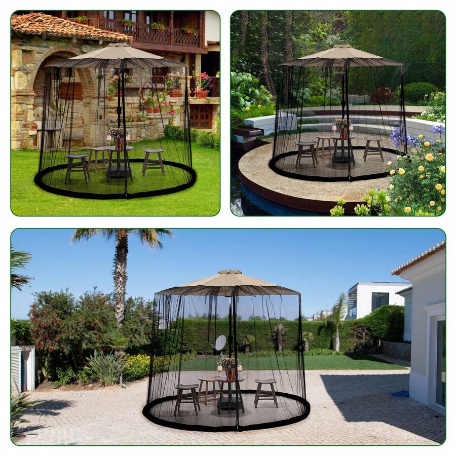 Moustiquaire moustiquaire camping extérieur moustiquaire compte patio parasol filet pour parasol, couverture pour protection contre le soleil et les moustiques dans le jardin