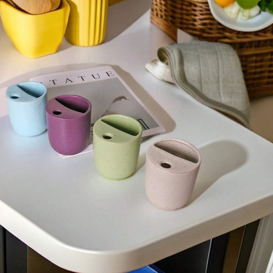 1pc Premium Ceramic Glazed Latte Cup With Straw, Coffee Cup, Water Cup, Tea Cup, Flat Bottom Cup, Suitable For Outdoor, Home, Birthday Gift, Valentine's Day, Mother's Day, Christmas Gift Back To School