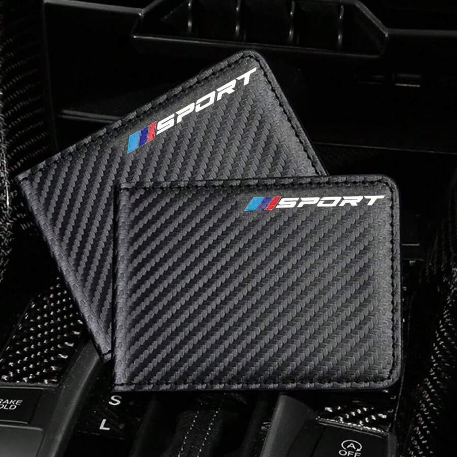 BMW M Sport Inspired Carbon Fiber Driver's License Holder, Practical Storage For Vehicle Registration, Suitable For BMW 1, 3, 5, 7 Series And X1, X3, X4, X5, X6