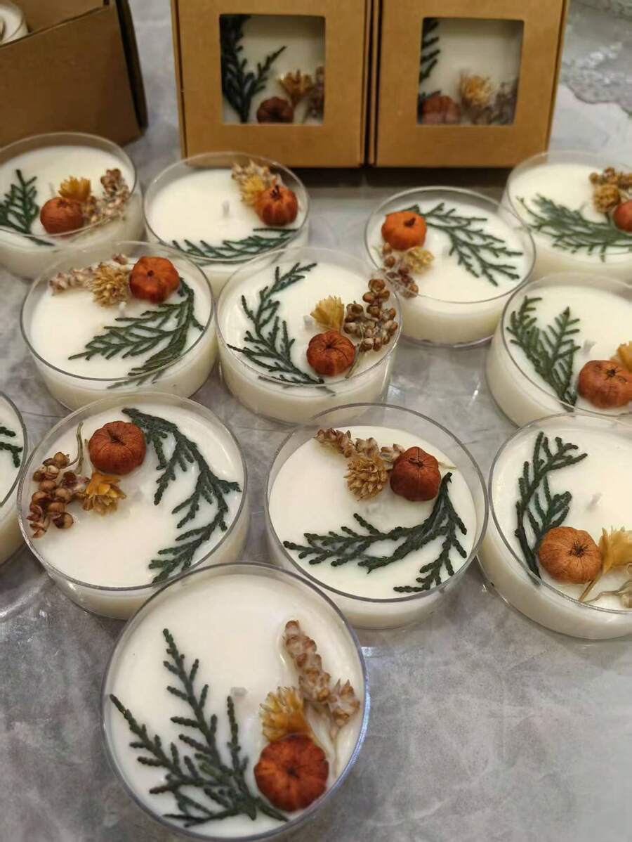 Bougies parfumées à la citrouille et au pin, d'une durée de 48 heures, en cire de soja naturelle, pour une utilisation intérieure, idéales pour les anniversaires, la décoration de la maison et la création d'une ambiance