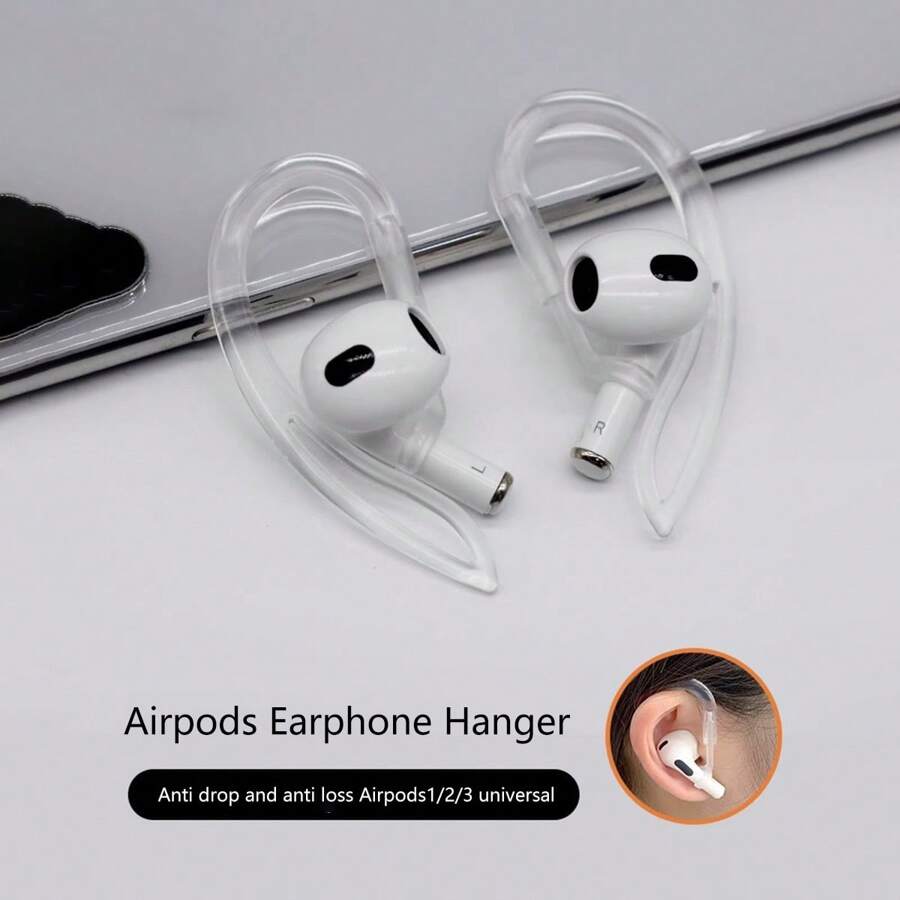 1 Pair Rotating Silicone Anti-Lost Ear Hooks, Compatible With Apple Pro Bluetooth Earphones