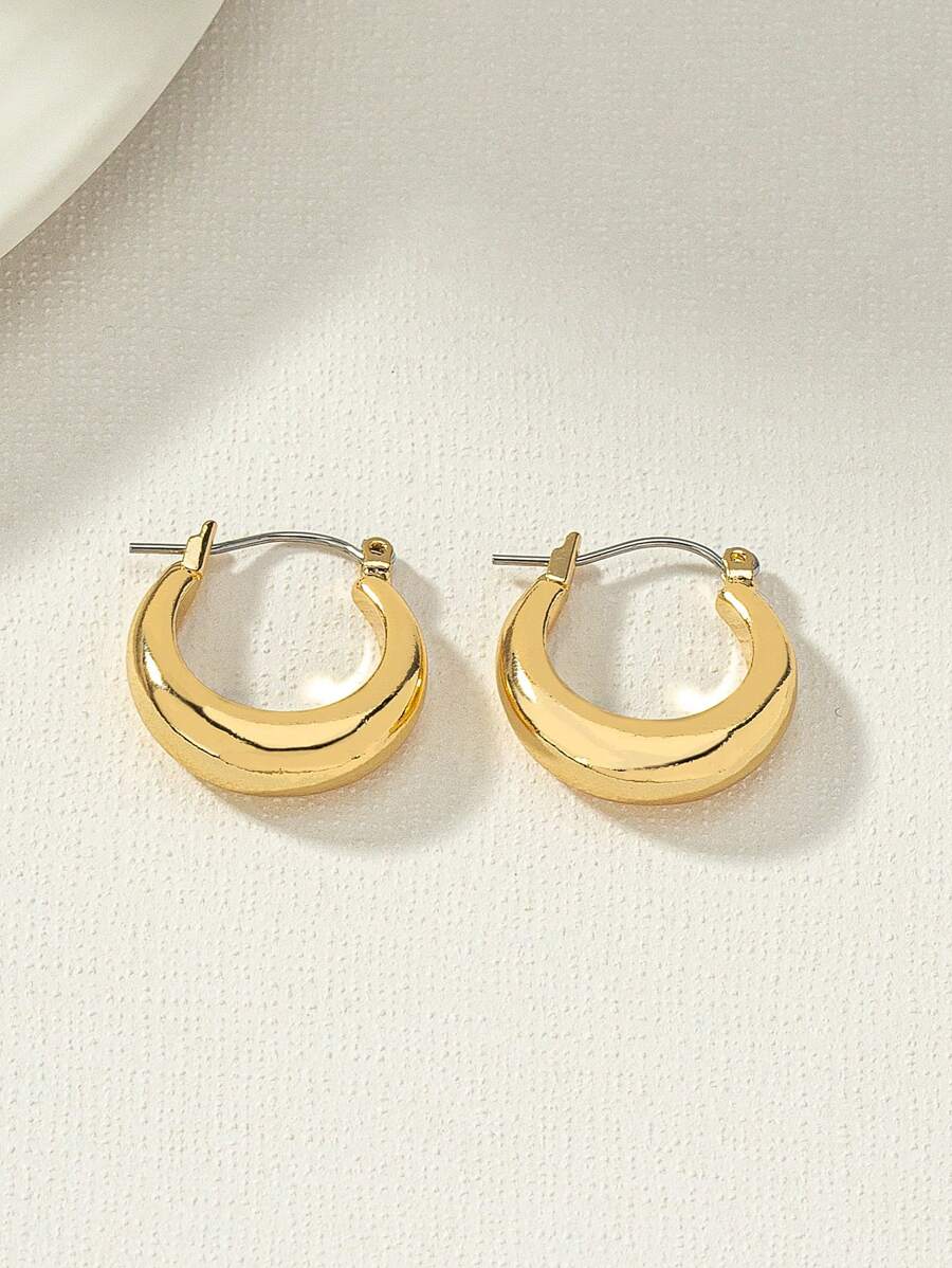 1 par de elegantes, exquisitos, versátiles, populares, minimalistas y elegantes pendientes de aro dorados, apropiados para fiestas y uso diario