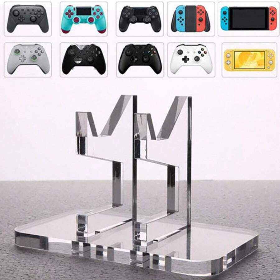 1 pieza Soporte de exhibición de acrílico transparente apto para consola de juegos, soporte para mando