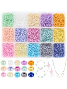 15 cuentas de arroz color crema
