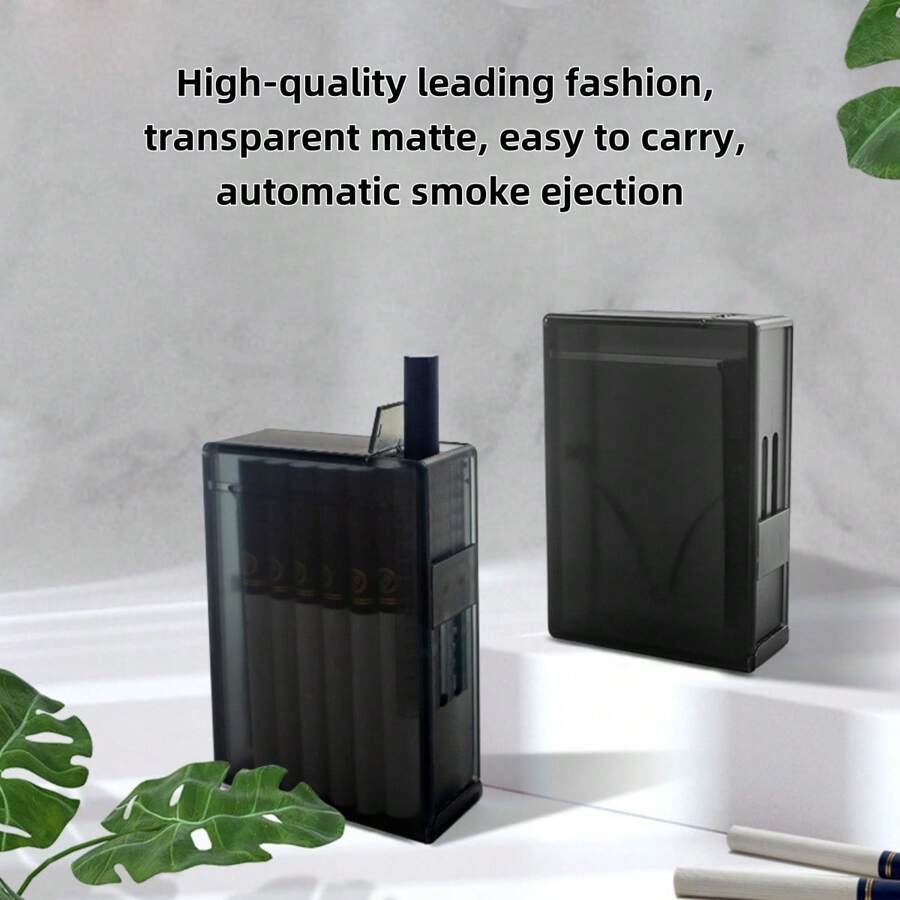 1 Stück neue Design Zigarettenetui, 20 Kapazität, matte ABS halb-transparente Schale, Anti-Druck, zur Aufbewahrung, Raucher Zubehör