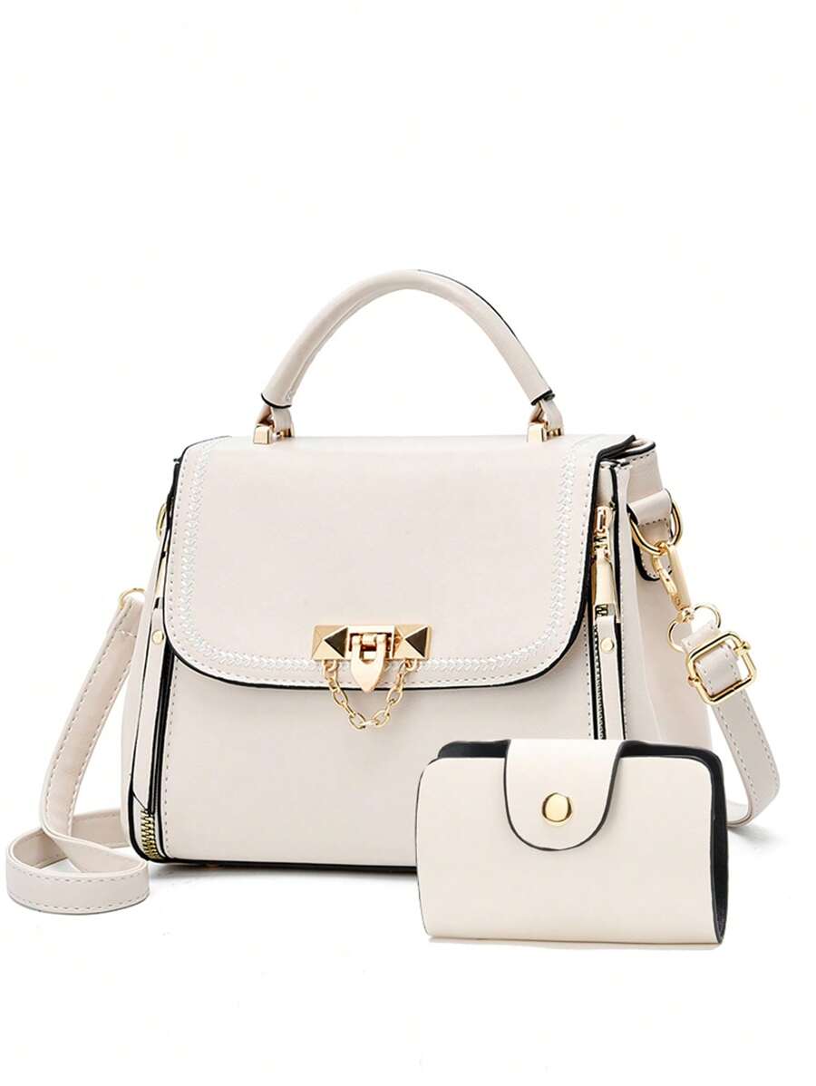 Novo Conjunto de Bolsas Femininas Elegantes, Bolsa de Ombro, Bolsa Quadrada Pequena Versátil e Bordada.