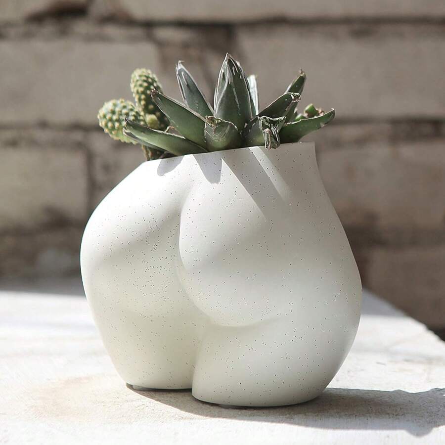 1pc Mini Lower Body Planter, Female Body Shaped Small Flower Pot With Drainage Holes, Resin Planter For Indoor Or Outdoor Plants