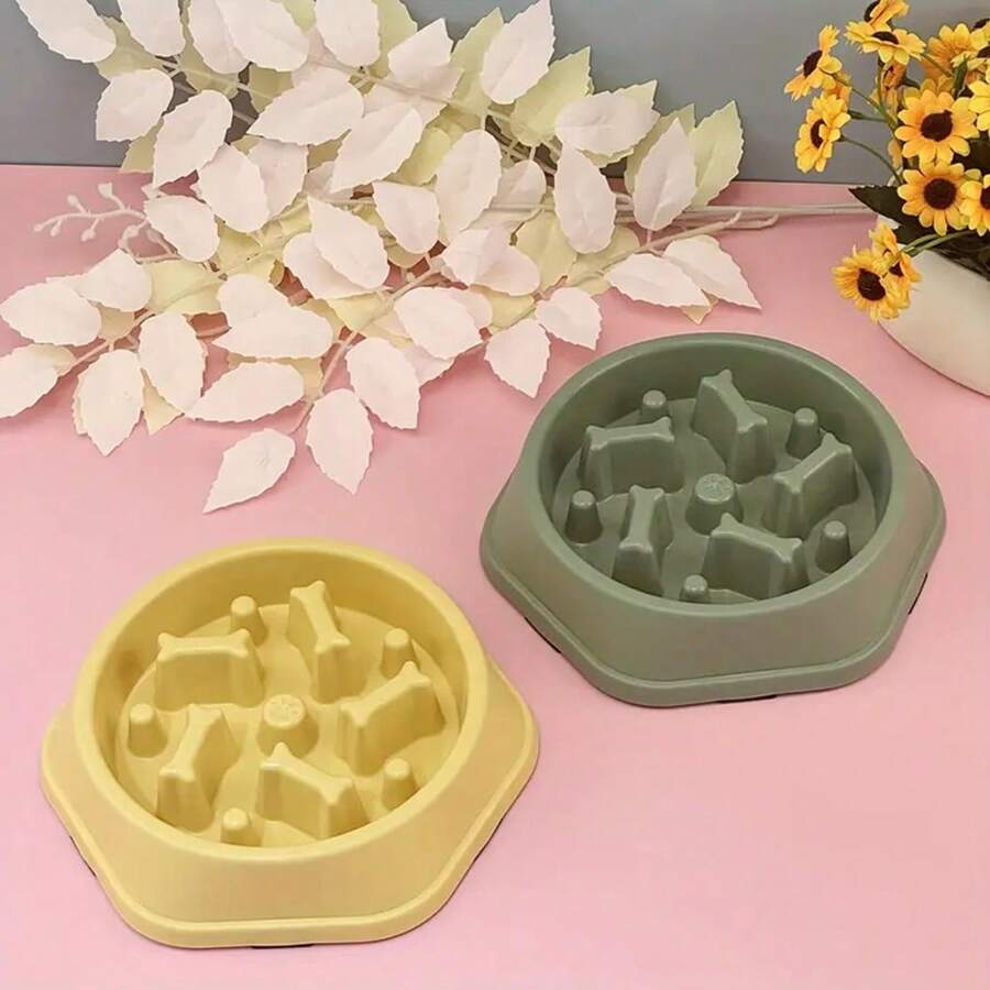 1 Pet Supplies Dog Slow Food Anti Suffocation Bowl Bone Candy Color Cat Slow Food Bowl