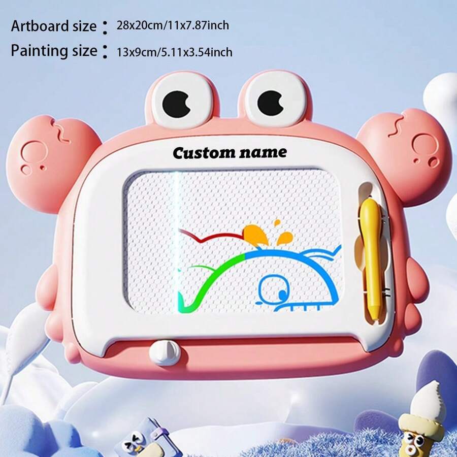 1 Piece Personalized Small Crab Color Drawing Board Writing Board, Customized Cartoon Crab Shape Graffiti Board, Magical Magic Board Can Be Reused, Clean And Do Not Dirty Your Hands, Beginner Painting Custom Gift Magic, Writing Board Puzzle