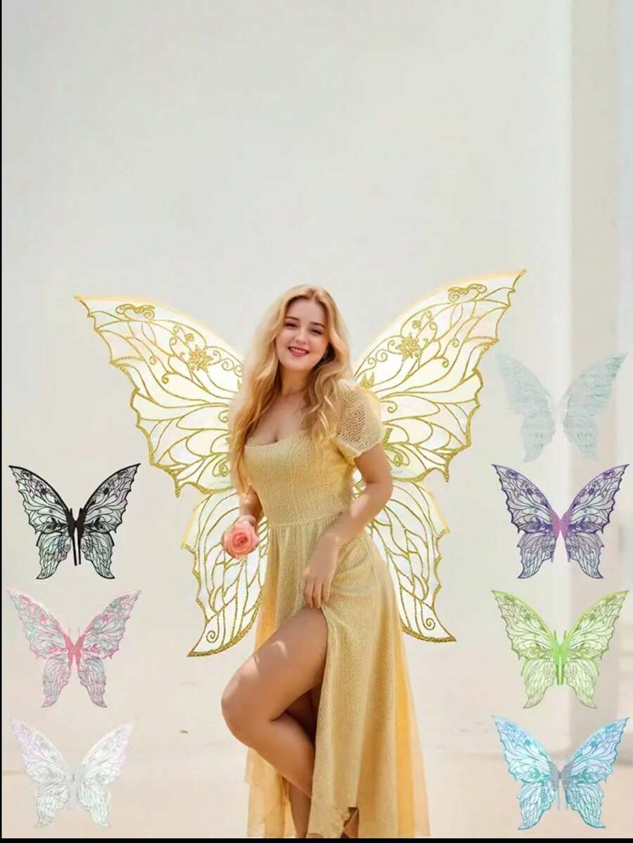1pc Wings - Cute Polyester Fiber Clothing Accessories, Suitable For Women, Perfect For Role-Playing And Themed Parties, Non-Woven Fabric, No Electricity Required, Role-Playing Clothing Accessories Playful Desig Halloween