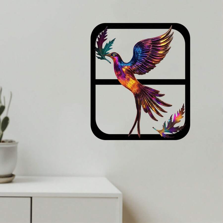 Colorful Silhouette Birds Dancing Multi-Color Decoration, Housewarming Gift, Home Decor, Garden, Balcony