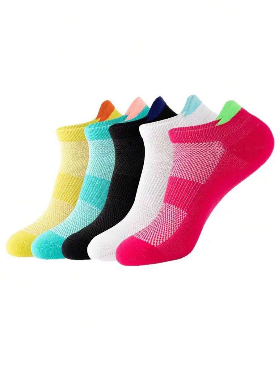 5 pares de calcetines deportivos casuales para hombre, que absorben la humedad, de mezcla suave de poliéster, aptos para primavera/verano/otoño