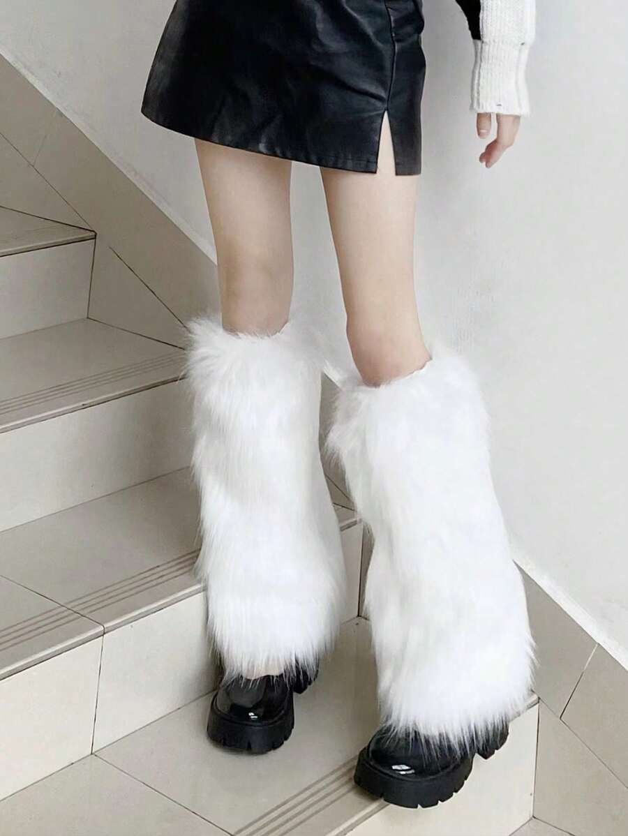 1 Pair Plush Leg Warmers For Y2k Style Party And Stage Performance, Autumn And Winter
