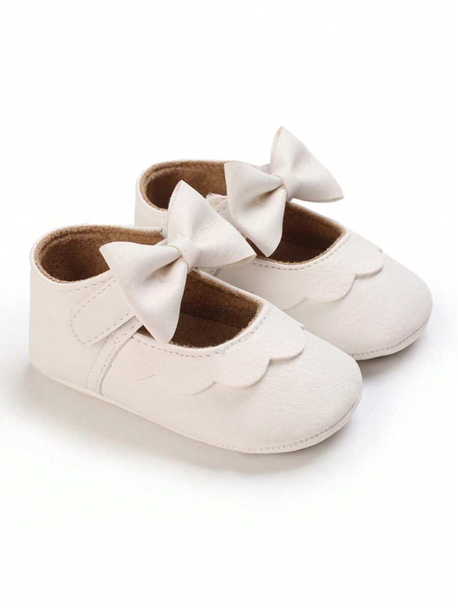 Infant Infant Girls Wedding Dress Shoes Bow Ballet Princess Mary Jane Flats Toddler First Walkers Sneaker Newborn Crib Baptism Shoes