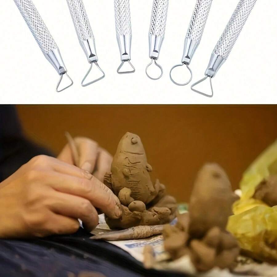 9pcs/8pcs/6pcs/2pcs/1pc Pottery Tools - 7 Piece Needle Set, Detail Needles, Modeling Tools For Polymer Clay, Sculpture DIY Handicraft Supplies,Back To School,School Supplies
