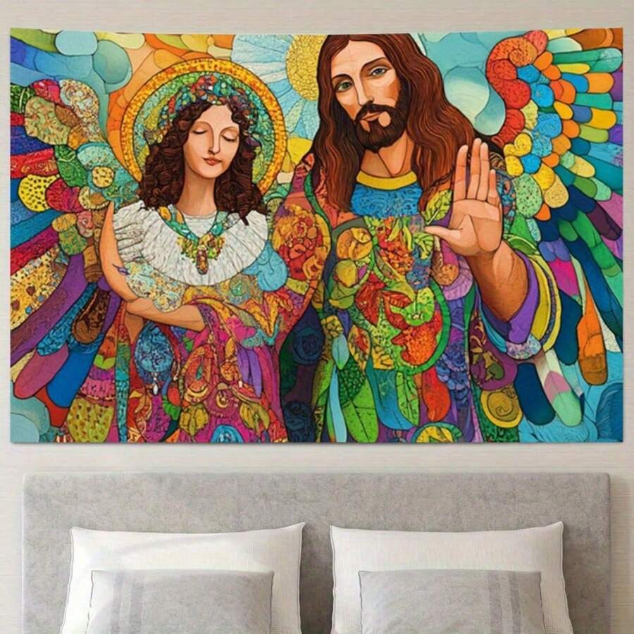 1pc Polyester Humor Natural Artistic Polyester Backdrop, Woven Canvas, Horizontal Direction, No Electricity Needed