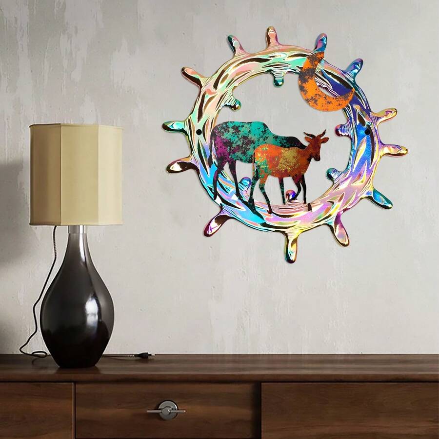 Colorful Silhouette Sun & Moon Art Decorations, Gifts For Friends, Home, Garden, Balcony Decor