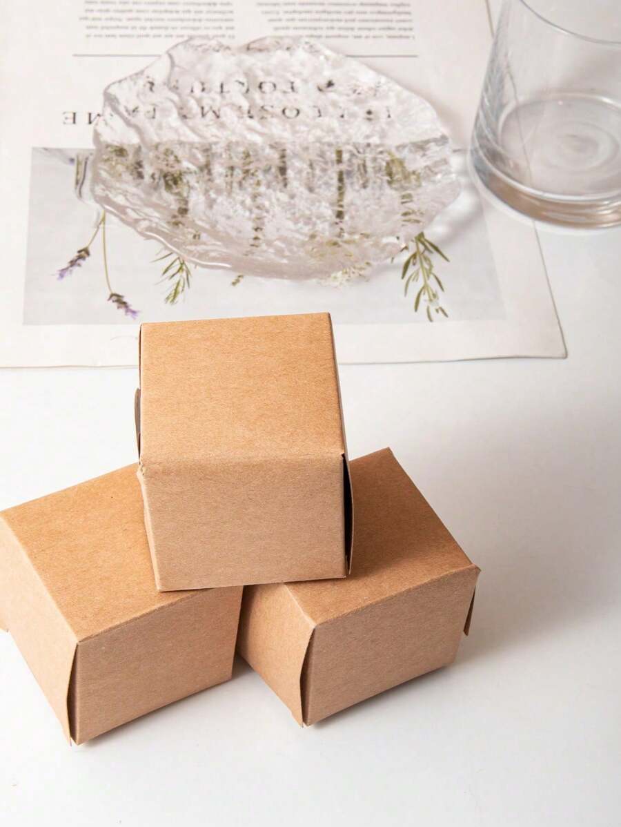 10/30/50pcs Khaki Gift Box With Lid Small Gift Box, Khaki Gift Box Loose, Suitable For Weddings, Parties, Birthdays, Bridesmaids Proposal Boxes, Suitable For Lightweight Gifts