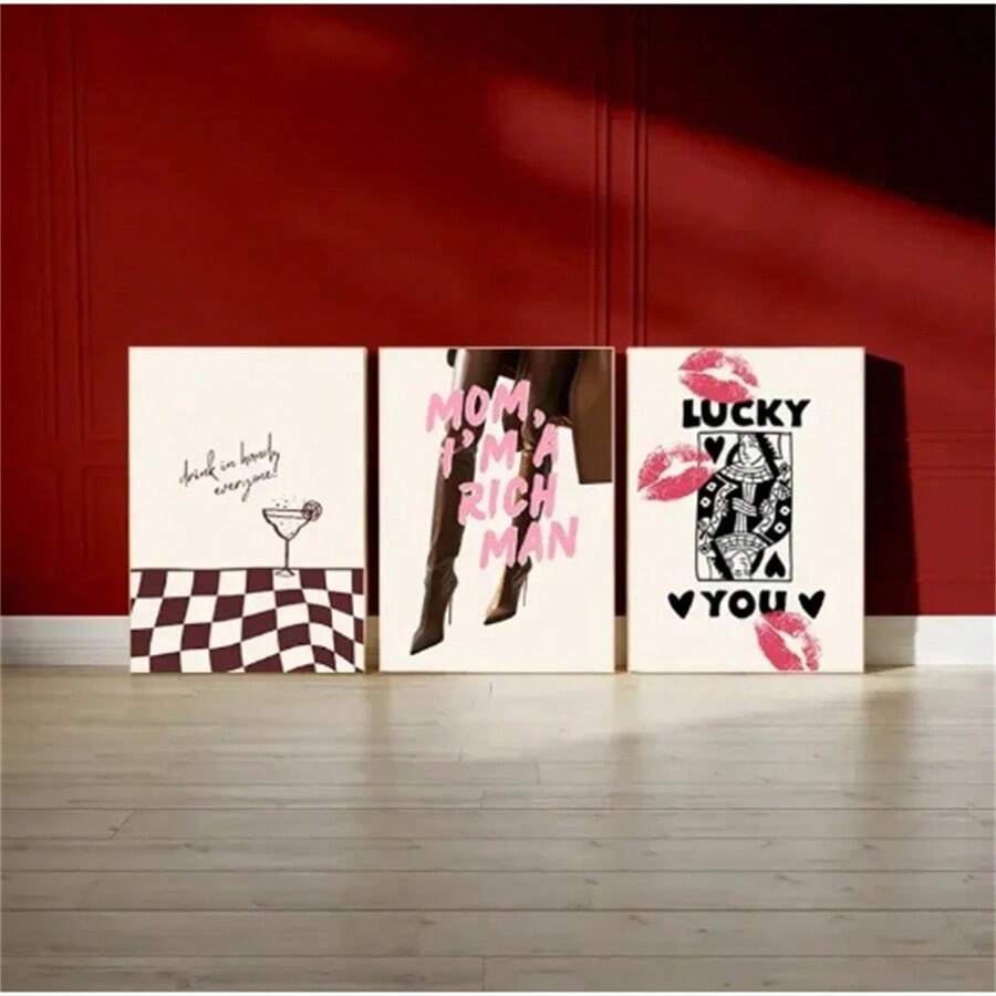 1 bucă postere cadru opțional Artă de perete Vintage roșu maro Vintage poster de artă de perete Galerie decor apartament de perete Pictură pe pânză Artă de perete de acasă unisex