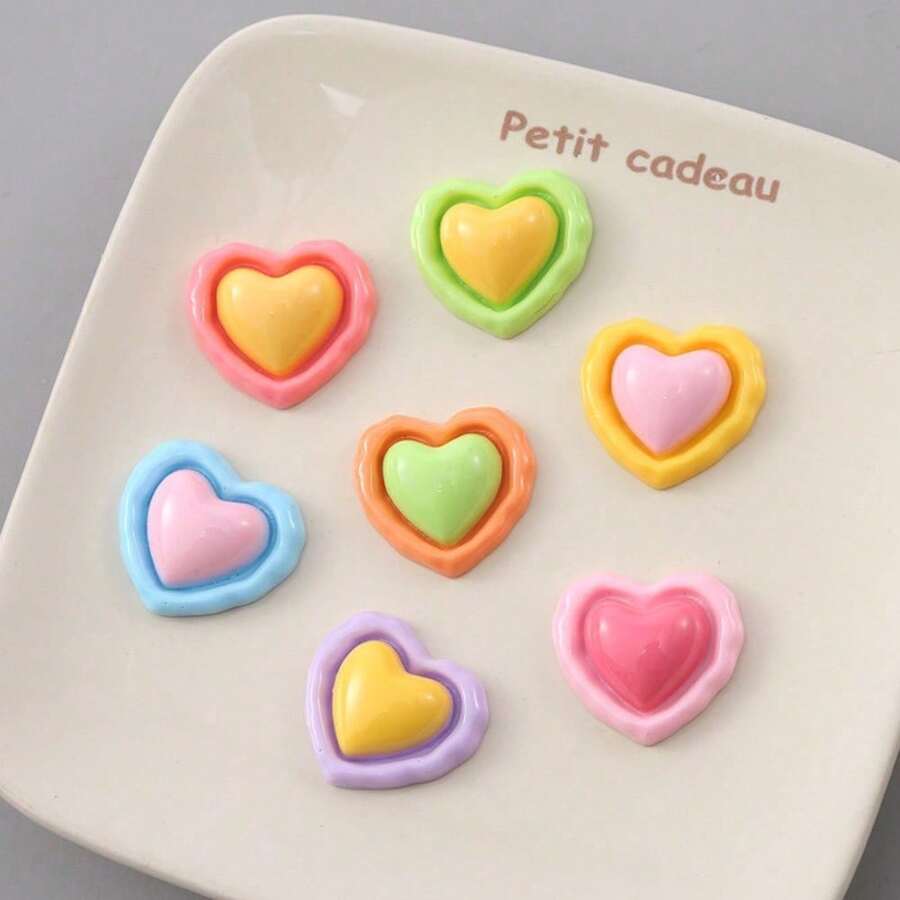 New Two Tone Bright Face Love Resin Accessories DIY Hair Clips, Hair Clips, Accessories For Water Cups, Refrigerators, Surface Mounted Accessories