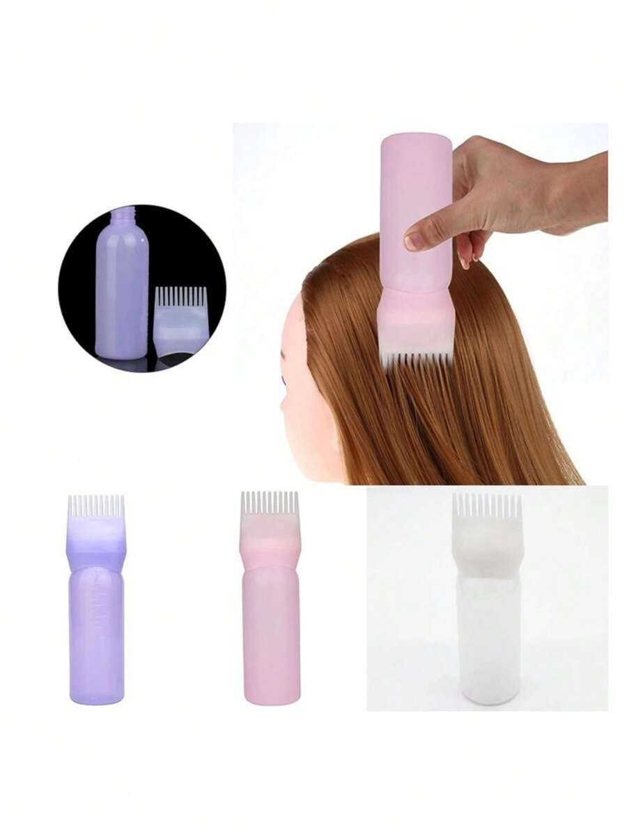 1 pieza Botella para coloración del cabello con peine, botella para tinte de cabello, aplicador de botella para peluquería y uso en el hogar