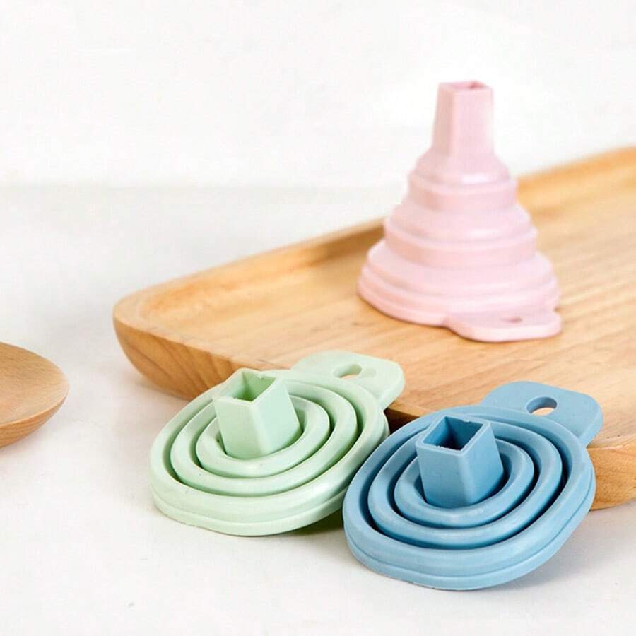 1 pieza Embudo mini retráctil de boca ancha, apto para porcionar aceite de cocina, salsa de soja, vinagre y artículos de limpieza de baño