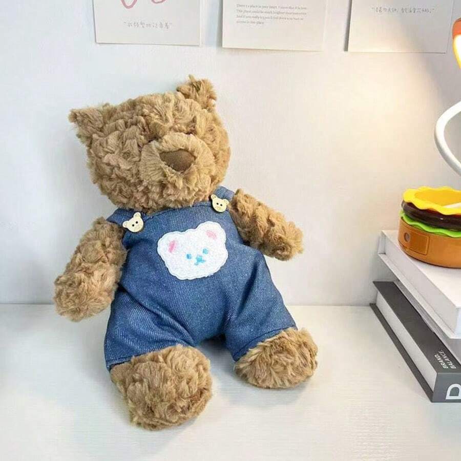 Oso de Barcelona de 28cm, Oso de peluche, Muñeca de peluche Lina solo con camiseta, Sudadera hecha en casa DIY, Camiseta casual con pequeño oso lindo