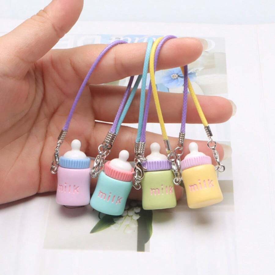 1 pieza Mini accesorio decorativo en forma de biberón de color macarrón, apto para decoración de salpicadero de coche DIY