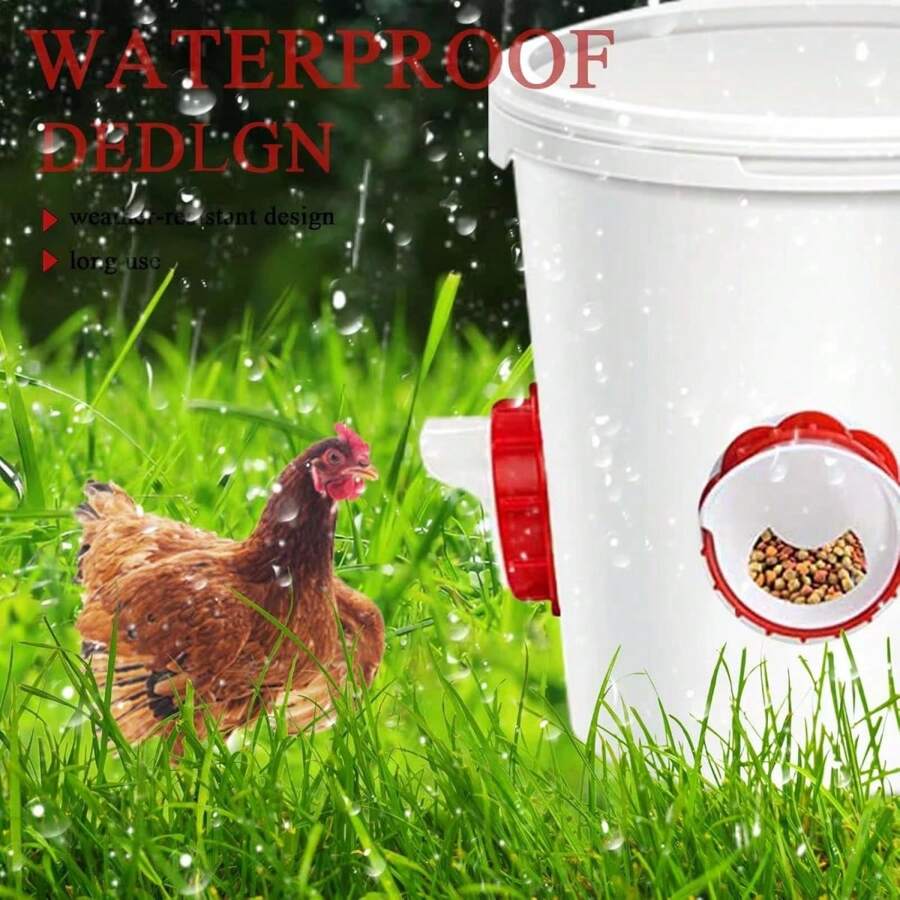 4pcs.Chicken And Duck Feeder, Poultry Feeder, Can Be Installed With Perforated Water Buckets For Easy And Simple Chicken Feeding, Gravity Feeder