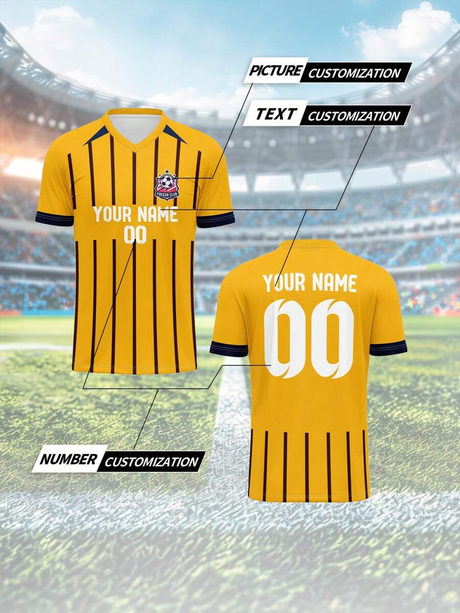 Customizable 2025 Brighton & Hove Albion FC Football Club Single Shirt, Men's Sports Team Club Training V-Neck Jersey With Front & Back Personalized Name, Number, Logo, Comfortable & Suitable For Casual, Party, Gathering