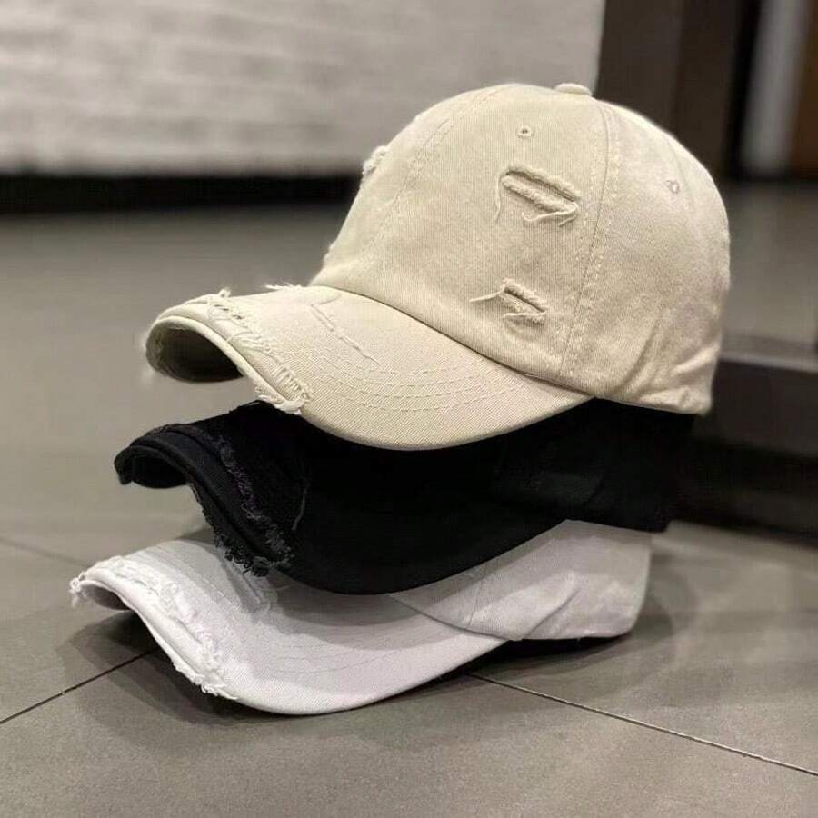 1pc Vintage Distressed Plain Baseball Cap, Unisex Sun Hat For Outdoor, Couples Matching, Valentine's Day Gift