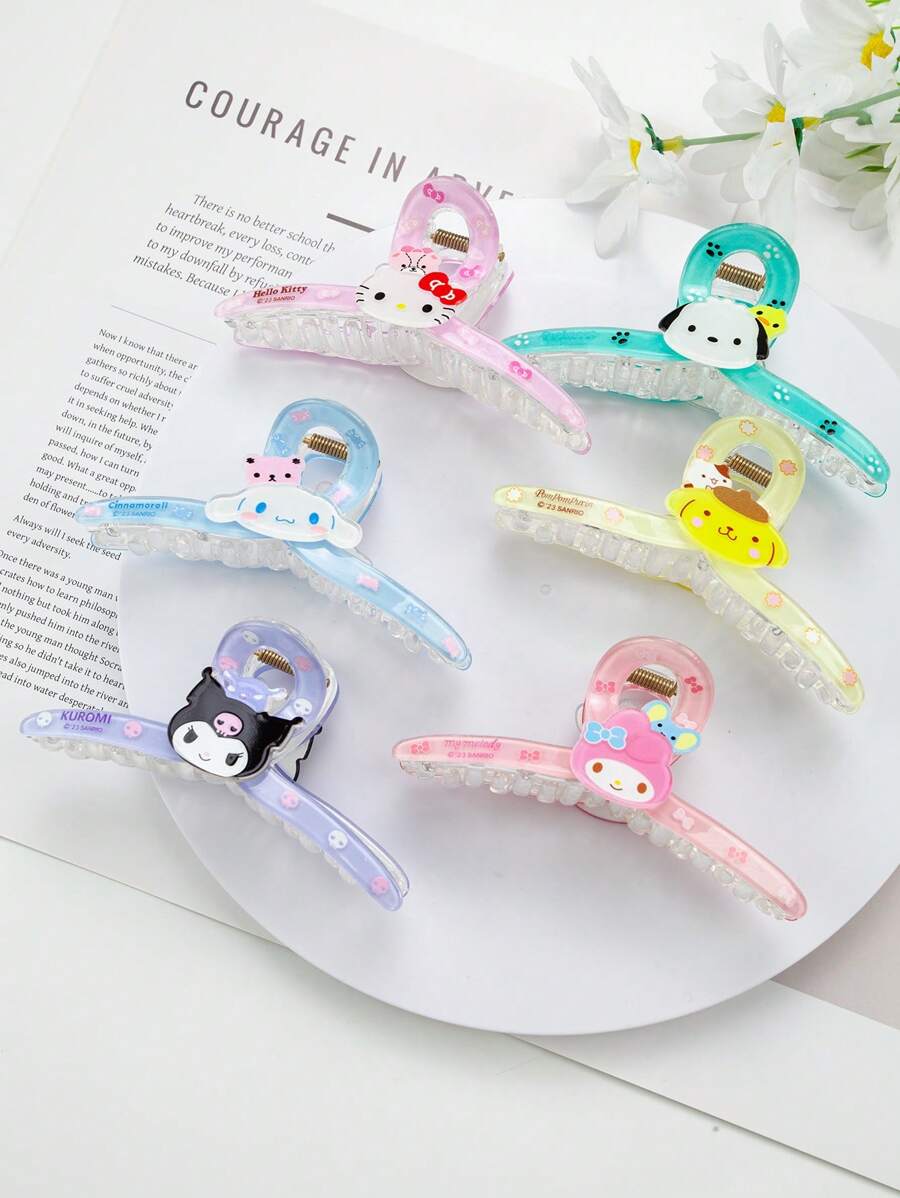 Sanrio Sanrio 1pc Cute Claw Clips,Genuine Authorization Ip Models Hair Clips,Hair Volume More Hair Less Applicable,Metal Hair Clips For Girls - Cartoon Hair Clip Accessories, Headbands, Anime Style Claw Clips, Gifts For Sanrio Fans Summer