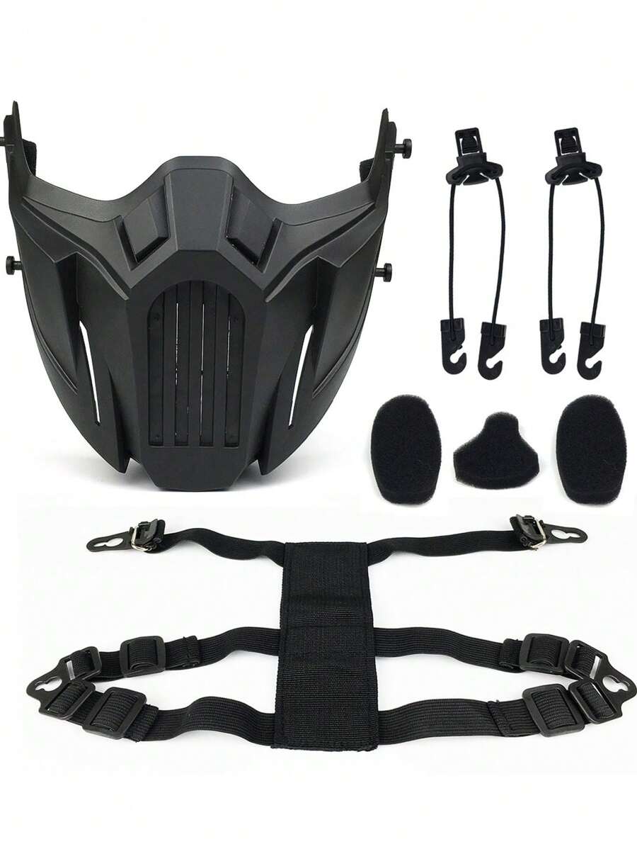 1 pieza Máscara facial de caza desmontable: sistema de camuflaje nocturno/máscara de gas/escudo facial de francotirador intercambiable en 30 segundos