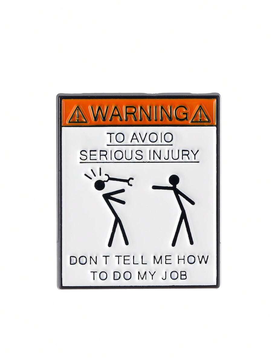 1PC Cartoon Badge Funny Quotes Enamel Badge Warning Sign Lapel Badge Backpack Badge Unisex Brooch