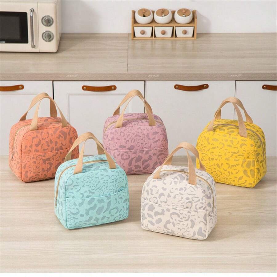 1 Peça Bolsa Térmica para Almoço, Padrão Aquarela, Adequada para Estudantes, Viagens ao Ar Livre, Piquenique, Lancheira, Material Escolar, Volta às Aulas