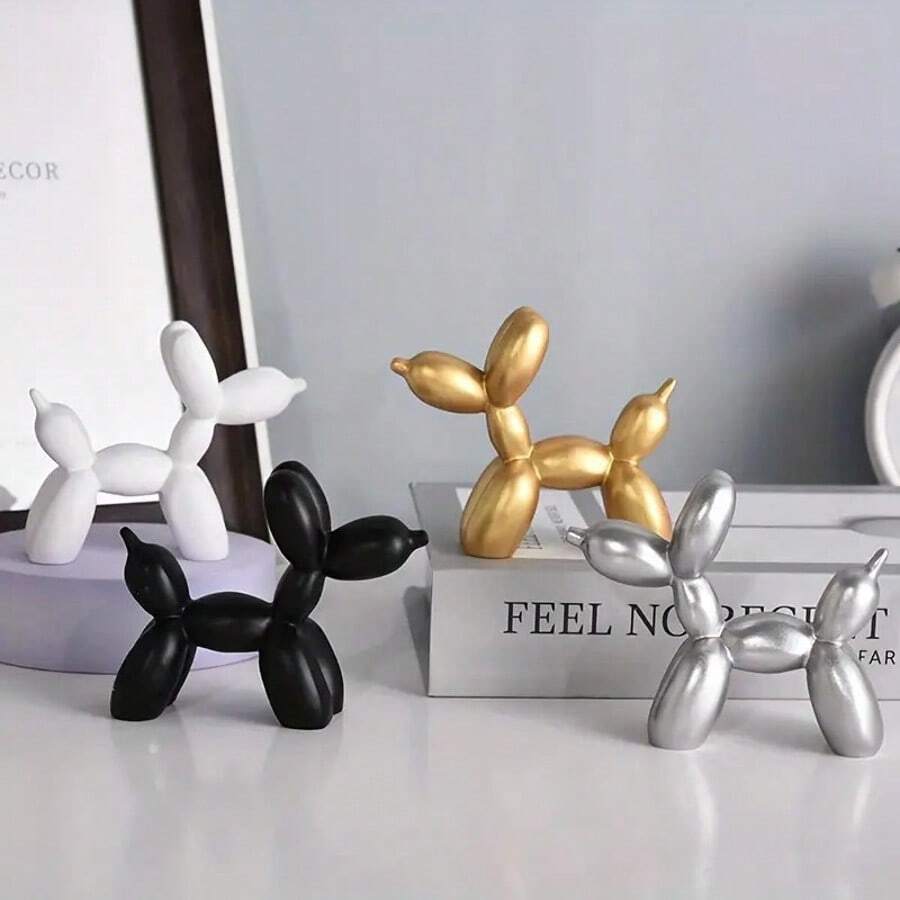 1pc Black & White Balloon Dog Figurine, Modern Decorative Home Decor Collectible For Living Room, Bedroom, Shelf, Desk, Minimalist Animal Art Decoration Statue Best Gifts Birthday The Best Gift For Mothers On Mother's Day