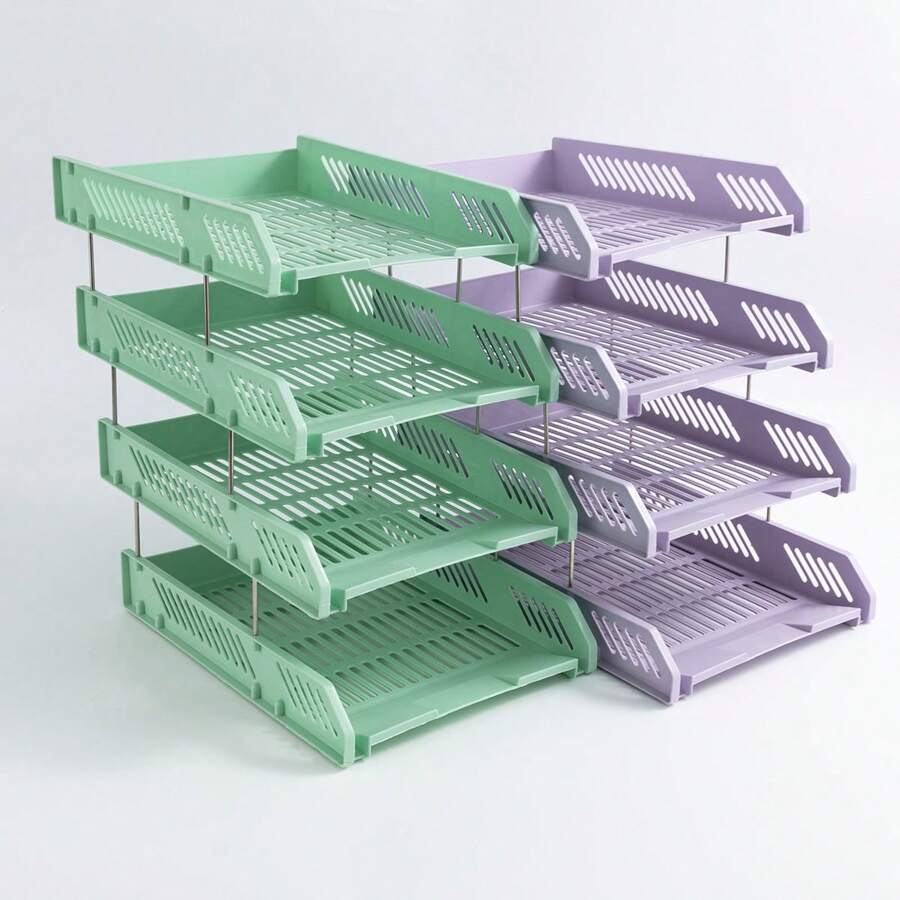Multi-Layer Horizontal File Organizer, Large Capacity Storage For Documents, Contracts, Files, Various Colors, Desktop Office Necessity