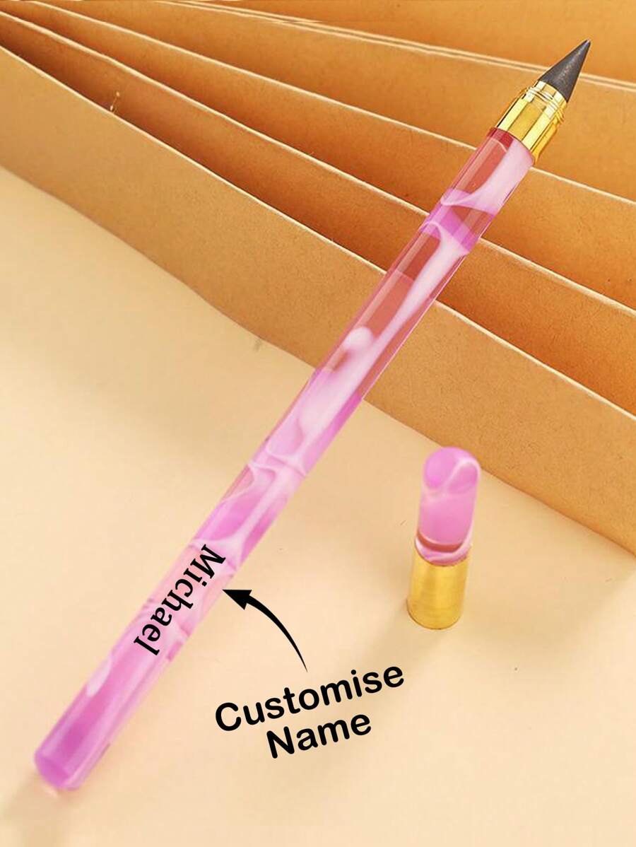 1 Stück personalisierter Bleistift mit individuellem Text/Name, in verschiedenen Farben, Bleistift mit Acryl-Rauchbarelle, kein Spitzen erforderlich, kein Tinte, HB Schreiben & Zeichnen Bleistift, Geschenk für Studenten, Geburtstag, Abschluss, Weihnachtsgeschenk Einschulung