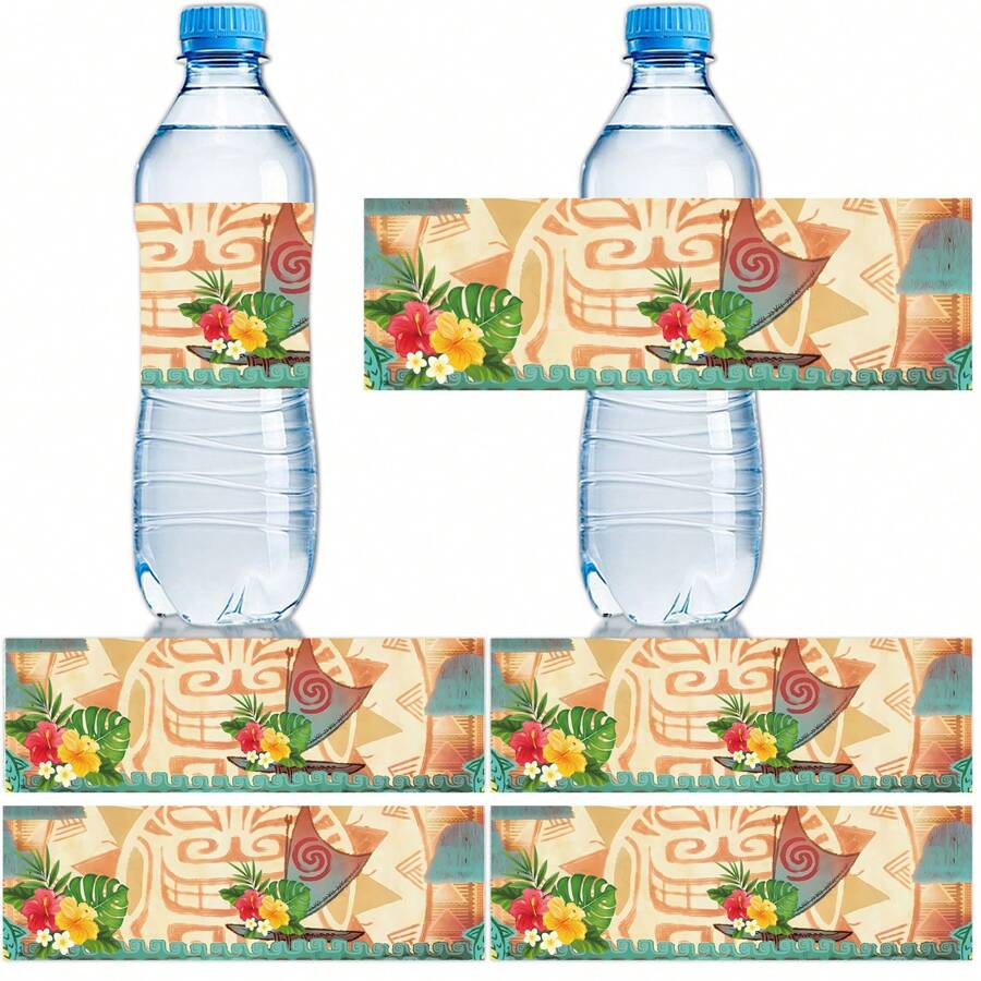 Autocollants de tasse à eau thème bateau à voile bleu, autocollants de bouteille d'eau, autocollants à rayures vagues, autocollants de transfert de technologie de tasse à eau, autocollants à motifs de fleurs et de feuilles convenant aux tasses