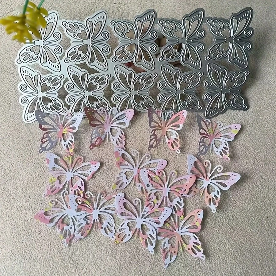 1pc Elegant Metal Butterfly Shape Cutting Die, Suitable For Scrapbooking, Embossing, Photo Decoration, Great For DIY Crafts, Albums And Cards, Intricate Butterfly Design, Metal Surface, Butterfly Decor
