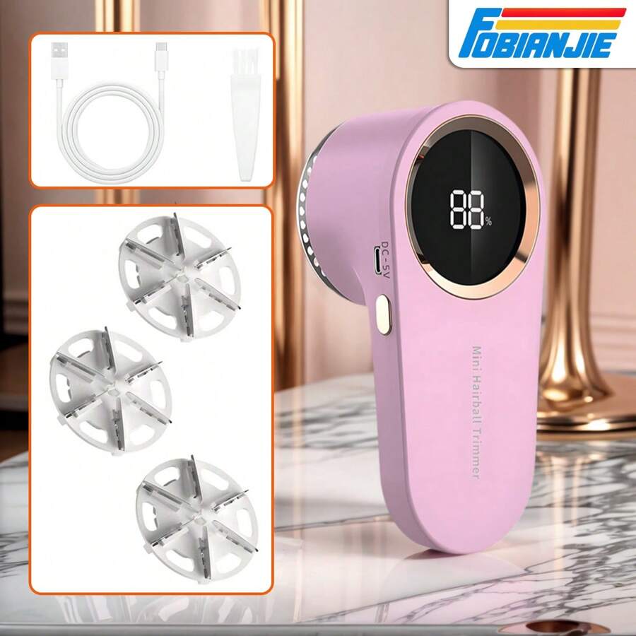 FoBianJie FOBIANJIE Rasoir à tissu rechargeable, rasoir à peluches électrique avec écran LED, lame à 1/3 de feuille, épilateur pour vêtements, meubles, canapés, pilules, duvet