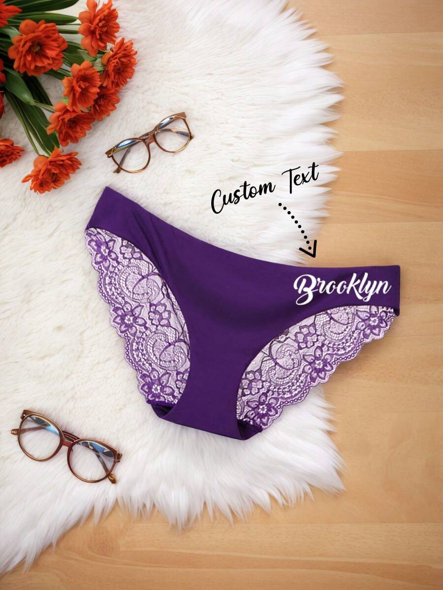 1 Peça de Calcinha Branca Personalizada, Calcinha de Noiva Personalizada Sexy, Presente de Chá de Panela, Calcinha Sem Costura Mrs, Adequado para Dia dos Namorados, Noite de Núpcias, Lua de Mel, Festa de Lingerie, Presentes para Amigos, Esposa e Mãe